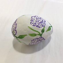 Load image into Gallery viewer, Paper Mache Egg {Purple Hydrangea}