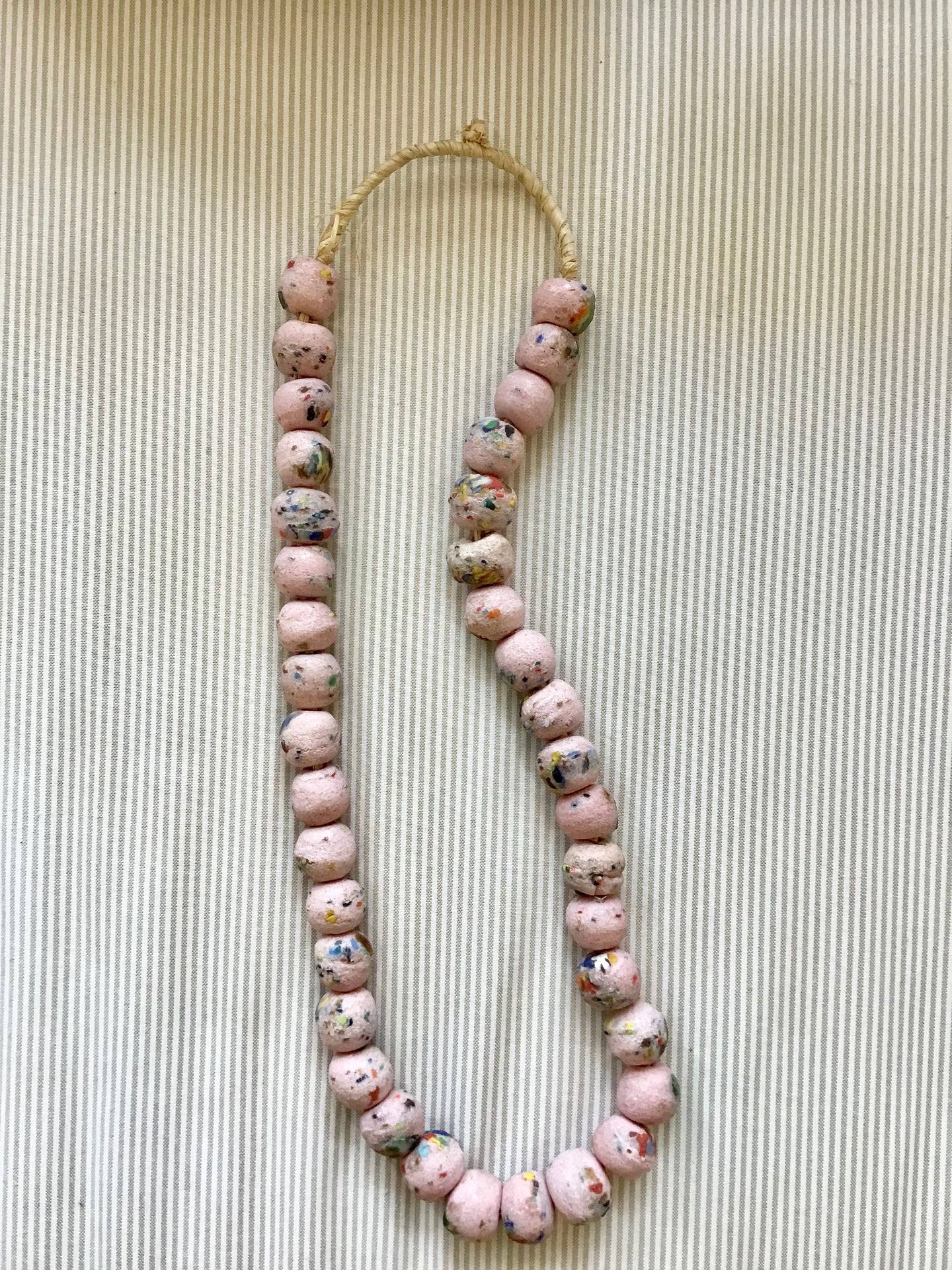 Pink Confetti Vintage African Stone Beads