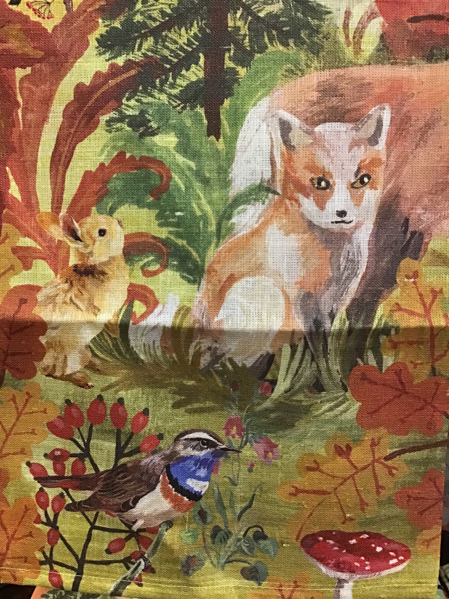 Foxes in the Woods Tea Towel