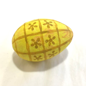 Paper Mache Egg {Yellow Plaid}