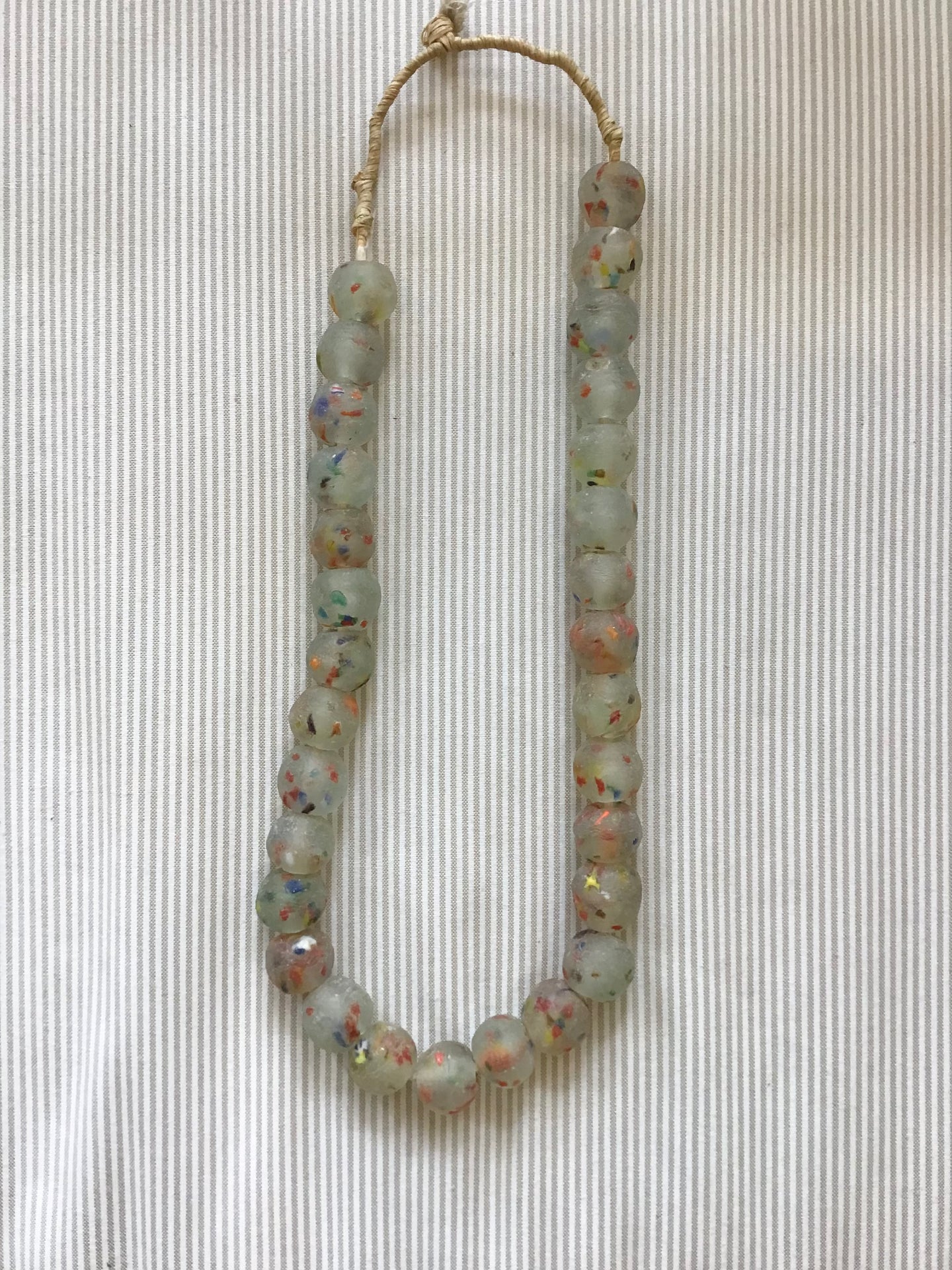 Clear Confetti Vintage African Stone Beads