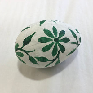 Paper Mache Egg {Green Floral}